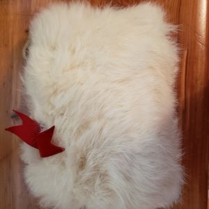Vintage Girl's Cream Rabbit Fur Muff
